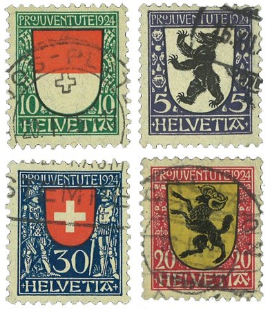 Schweiz 1924 - MICHEL 209/12 - Stemplet