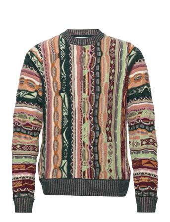 Beckett Knit Jumper Neulepaita Pyöreä Kaula-aukko Monivärinen/Kuvioitu Wood Wood