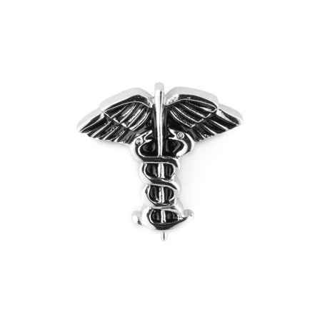 Srebrzysta szpilka do klapy z motywem Hermesa dla mężczyzn