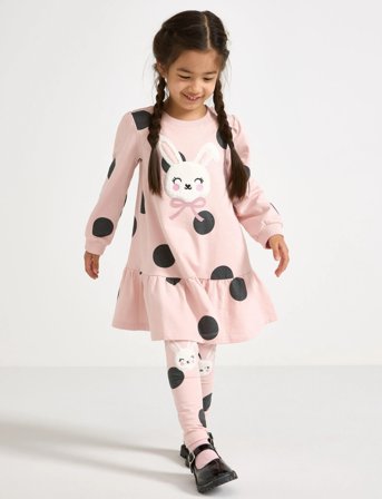 Lindex Dress Aop And Pile Applique - Pink - 122