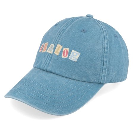Iconic - Blauw unconstructed Cap - Analog Print Washed Blue Dad Cap @ Hatstore