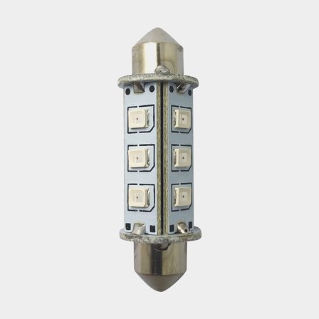 1852 LED-lantern pinol/spollampa 42mm 10-36Vdc röd, 2 st
