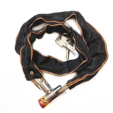 80 cm moottoripyörän lukko, polkupyörän ketjulukko, varkaudenesto, musta