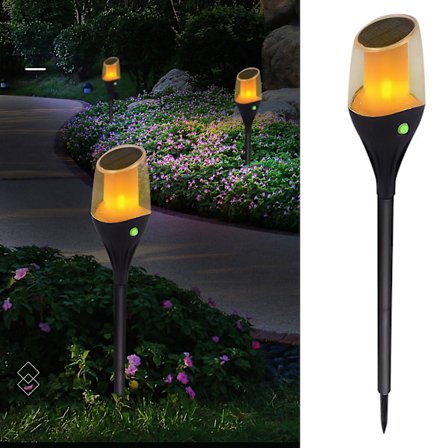 LED Kreativ Solcellelampe Utendørs Hagegård Innsetting Lampe Sol Fakkel Lampe
