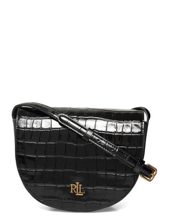 Croc-Embossed Medium Witley Crossbody Black Lauren Ralph Lauren