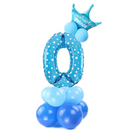 Ballongset Siffra Stående Blå "0-9" Siffra 0 - Kalaslagret.se