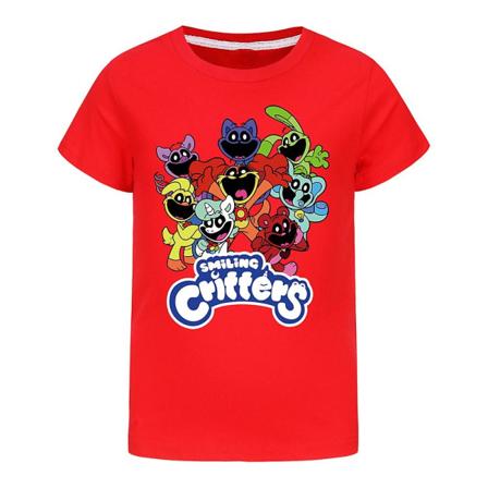 2024 Leende Smådjur Barn T-shirt Cartoon Catnap Hoppy Hopscotch Fans Pojkar Flickor Casual Kortärmad Tee Toppar Blus Red 7-8Years