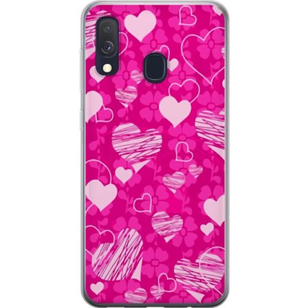 Kompatibelt Mobilskal till Samsung Samsung Galaxy A40 PopHjärtMönster