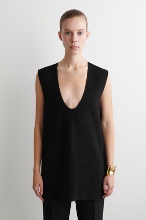 COS Femme Débardeur En Laine Double Face in Noir