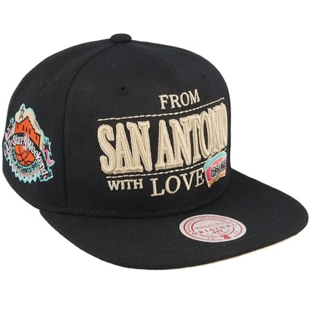 Mitchell & Ness - NBA - Black - snapback - Cap - San Antonio Spurs With Love Black Snapback - Hatstore