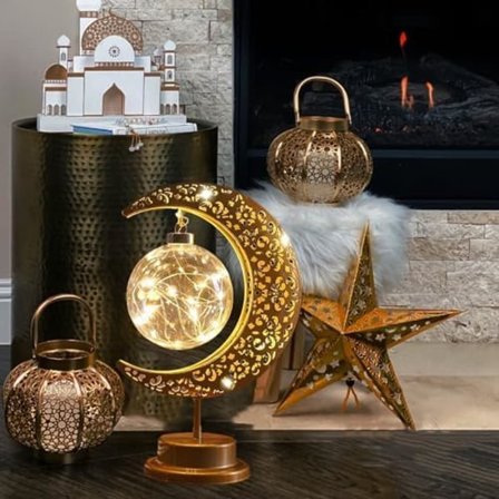 Ramadan Lys, Eid Dekorationer, Månebordslampe, Ramadan Dekorationer til Hjemmet, Eid Gaver til Børn, Familie, Batteridrevet