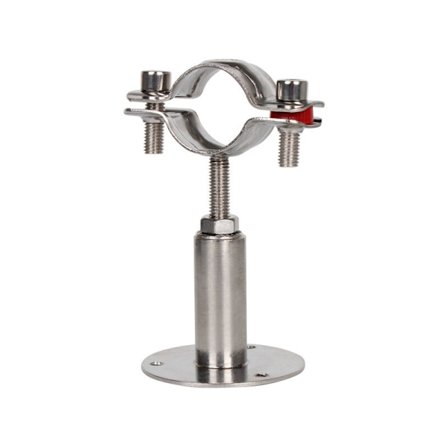 Justerbar rørholder i rustfrit stål til 25-27 mm rør - Væg-/loftmontering med skruer og ekspansionsrør - Rustfri - 2 stk.