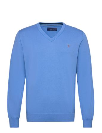Classic Cotton V-Neck Strikkegenser V-krage Blå GANT*Betinget Tilbud
