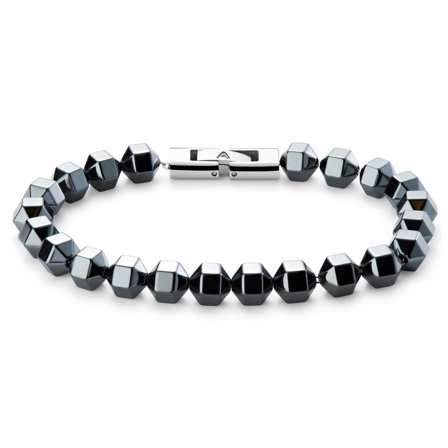 Bracelet Sanatio en hématite hexagonale pour hommes - Bracelets de perles