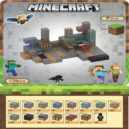 Minecraft byggklossar, inklusive 192 sexsidiga magnetiska leksaker med 6 figurer, Smedjan