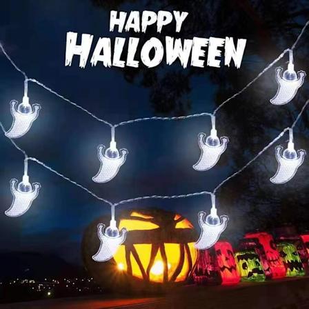 Halloween Græskar Lysstreng 3 Meter 20 Stk til Værelse Have Dekoration, Halloween Dekorationslys til Indendørs Udendørs Dekoration N