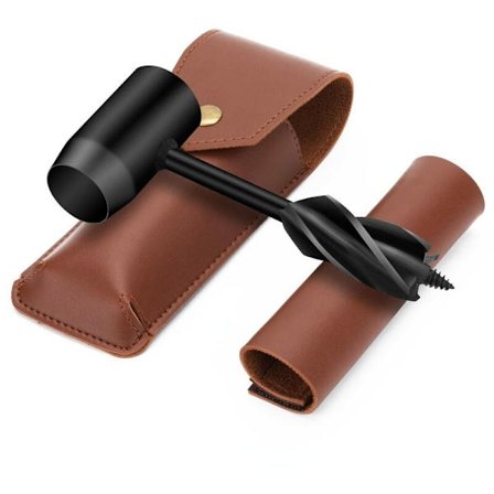 Hand Auger Träborr Set Överlevnadsverktyg Hand Auger Skiftnyckel Kolonn Hål Spade Utomhus Ryggsäck Camping Utrustning (Svart)