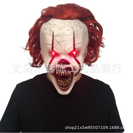Glødende klovnemaske cosplay Halloween horror hodeplagg tilbake sjel klovnemaske ny tilbake sjel klovn The Clown Returns【Bucktooth Glowing】