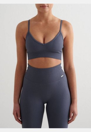 aim'n Ribbed Seamless Deep Cut Bra Träningskläder Dam Blå L