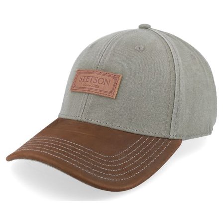 Stetson - Beige adjustable Keps - Baseball Cap Cotton/Suede Khaki/Brown Adjustable @ Hatstore