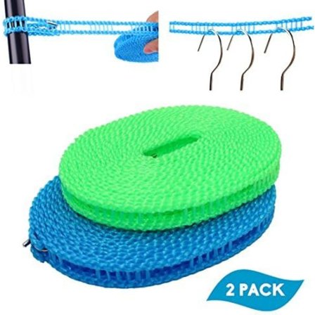Paket Utdragbar Klädstreck Klädtorkningsrep Bärbar
