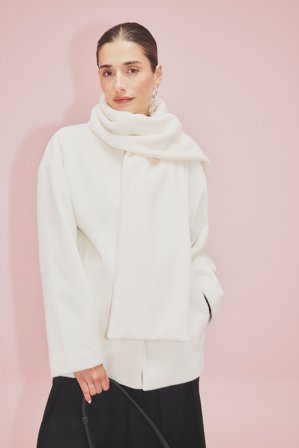 NA-KD Manteau court avec foulard - Manteaux - OffBlanc - EU 36