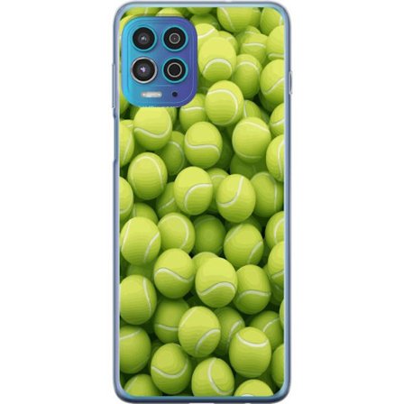 Kompatibel Mobilcover til Motorola Motorola Moto G100 Mønster af grønne tennisbolde i høj detalje, sporty motiv med gentagende tekstur og stærke f