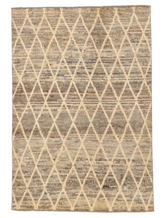 Hand Knotted Berber Style Rug 141X205 Wool Orange/Brown Small