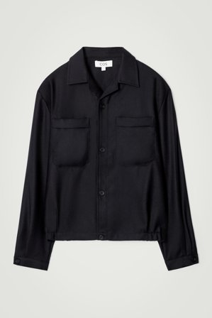 COS Men's Wool Flannel Overshirt in Blue