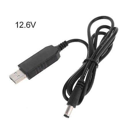 Universaali USB 5V - 4.2V 8.4V 12.6V DC 5.5x2.1mm latauslinjan muuntaja virtalähde 18650 litiumparistolle - 12.6V
