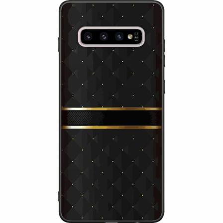 Samsung Galaxy S10+ Svart Skal Golden Stripes