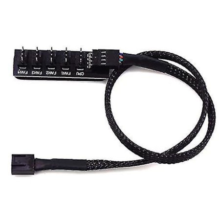 4-pin PWM-tuuletinvirtalähteen kaapeli 1-5-haaroittimeen 5-tie PC-kotelo