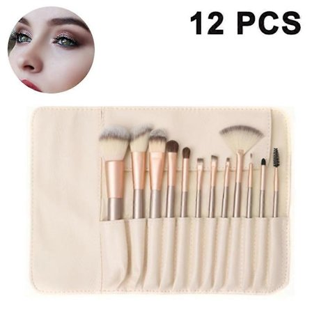 12/18/24 stk. Makeupbørstesæt Syntetiske konturbørster Concealere Foundation Puder Øjenskygger Makeupbørster med Champagne Guld Konisk Håndtag