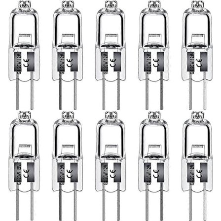 G4 Halogen Lyspærer 10W 12V Klar Kapsel 2-Pins Pære Halogen Pin Base Varmt Hvid Dæmpbar 10 Pak (FMY)