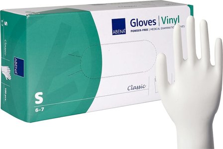 Abena Undersøgelseshandske Vinyl pudderfri Small, Tøj & Bolig, Husholdning, Rengøring