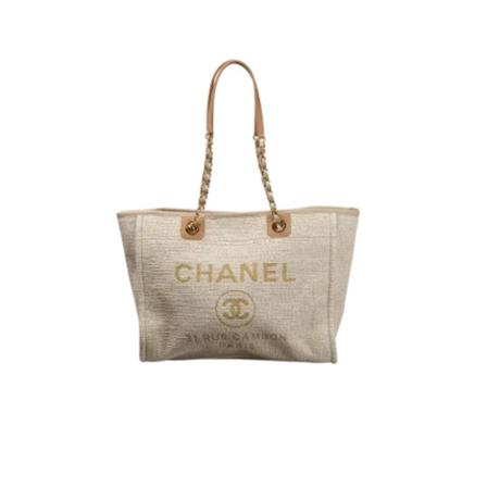 Chanel Vintage, Pre-owned Tote Bag Beige, Dames, Maat:ONE Size,Canvas