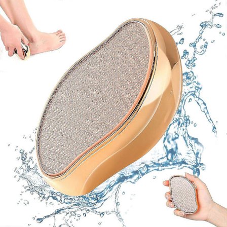 2 in 1 Nano-lasinen jalkaraspi (ruusukulta) jalkakylpylä, kotisalonki - Poistaa tehokkaasti kovettumia, palauttaa pehmeät jalat - Tiheä hieno nano-