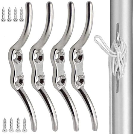 Rustfrie stål klamper krok 100mm mast tau krok tau klampe krok for å feste tau til flaggstenger båter markiser skodder presenninger