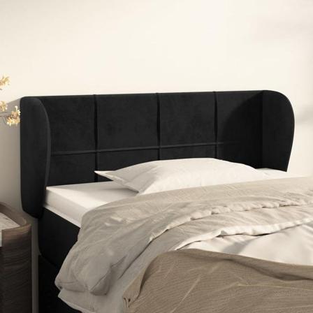 Vidaxl Huvudgavel Med Kanter Svart 93x23x78/88 Cm Sammet Svart