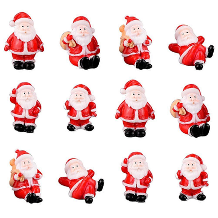 12 stk. Juleminiaturer Julemandsfigurer Borddekoration Harpiks Have Rekvisitter Julegaver til Børn Venner[HH]