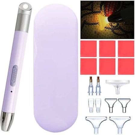 LED Diamant Kunst Penne Med Lys, 5d Diamant Maleri Værktøjer Genopladelig Lys Pen, Kunst Tilbehør Og Værktøjssæt Med 2 Lysindstillinger, Lim Ler, 