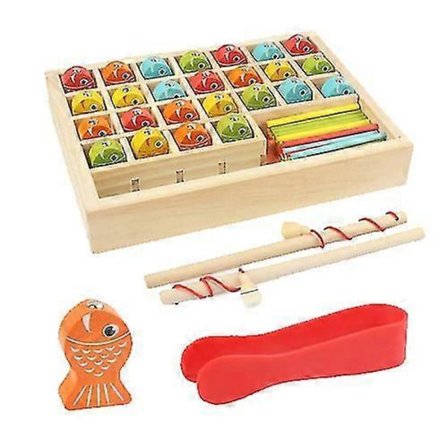 Fiskeleker i tre, digitale lærings-bokser, magnetiske pedagogiske fiskleker i tre for barn