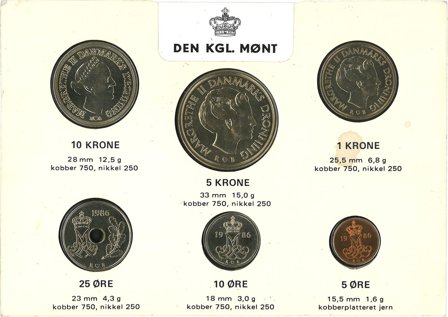 Danmark 1986 - Kgl. møntsæt - 2. sortering