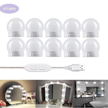 LED spejlforlygte, 7000K, Hollywood spejlforlygte makeup lyspære, egnet til toiletbord/badeværelsesspejle, hvid