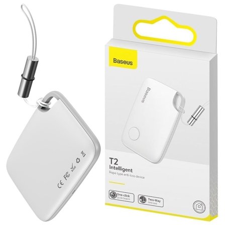 Baseus T2 Mini nøkkelring trådløs lokalisator for nøkler og andre gjenstander Hvit (ZLFDQT2-02)