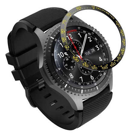 Samsung Gear S3 Frontier klockram i metall - Svart / Gul