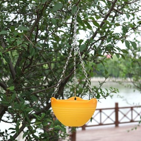 Blomkruka Hemträdgård Balkong Hängande Växtkruka Krok Korg Hängande Kruka Blomkrukor Orange Stor