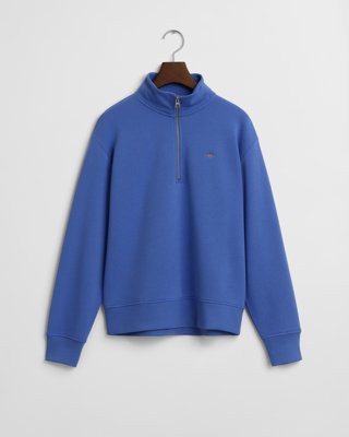 GANT - Shield bomullsgenser med half-zip til dame perfect blue