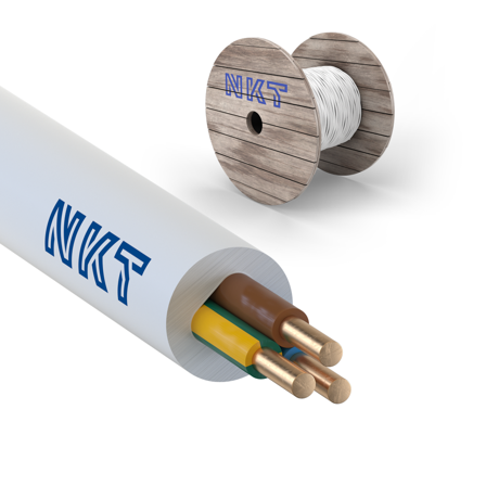 NKT EXQ XTRA Installationskabel 3G2.5 mm², 300/500V 500 m, trumma, Anslutningsdon & kablar
