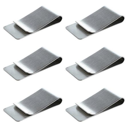 6X Sedelklämma, Rostfritt Stål Silver